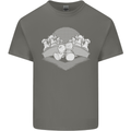 Chess Pieces Player Playing Mens Cotton T-Shirt Tee Top Charcoal