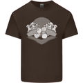 Chess Pieces Player Playing Mens Cotton T-Shirt Tee Top Dark Chocolate