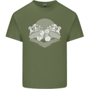 Chess Pieces Player Playing Mens Cotton T-Shirt Tee Top Military Green