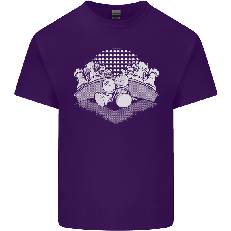 Chess Pieces Player Playing Mens Cotton T-Shirt Tee Top Purple