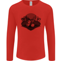 Chess Pieces Player Playing Mens Long Sleeve T-Shirt Red