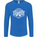 Chess Pieces Player Playing Mens Long Sleeve T-Shirt Royal Blue