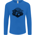 Chess Pieces Player Playing Mens Long Sleeve T-Shirt Royal Blue