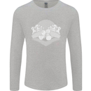 Chess Pieces Player Playing Mens Long Sleeve T-Shirt Sports Grey