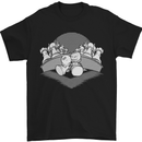 Chess Pieces Player Playing Mens T-Shirt Cotton Gildan Black