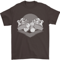 Chess Pieces Player Playing Mens T-Shirt Cotton Gildan Dark Chocolate