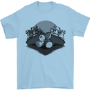 Chess Pieces Player Playing Mens T-Shirt Cotton Gildan Light Blue