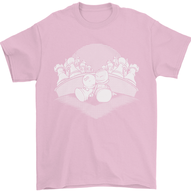 Chess Pieces Player Playing Mens T-Shirt Cotton Gildan Light Pink