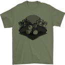 Chess Pieces Player Playing Mens T-Shirt Cotton Gildan Military Green