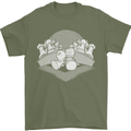Chess Pieces Player Playing Mens T-Shirt Cotton Gildan Military Green