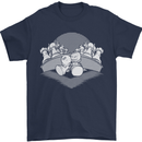 Chess Pieces Player Playing Mens T-Shirt Cotton Gildan Navy Blue