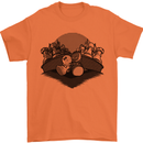 Chess Pieces Player Playing Mens T-Shirt Cotton Gildan Orange
