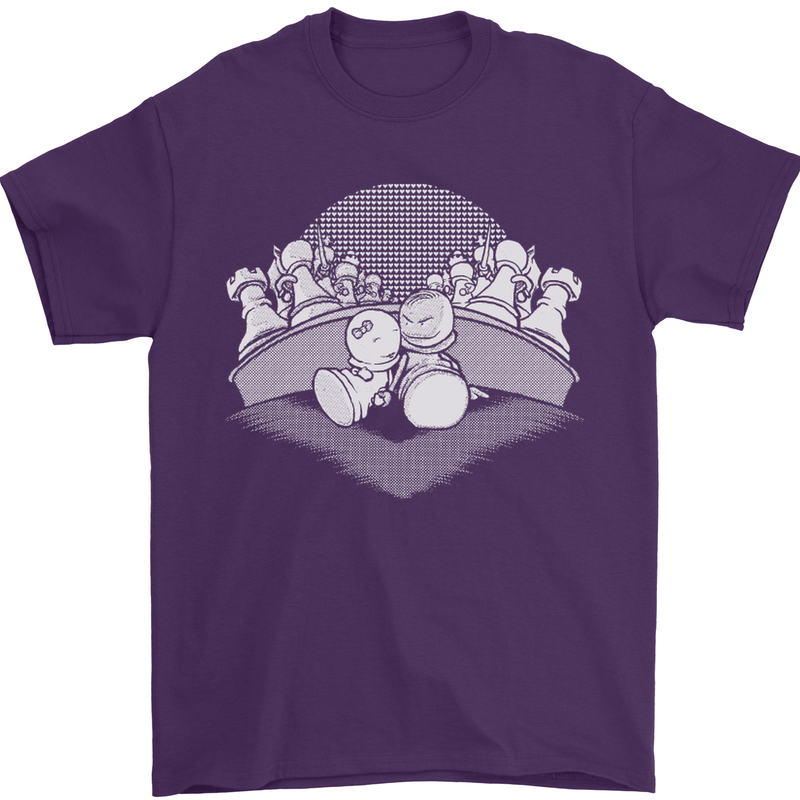Chess Pieces Player Playing Mens T-Shirt Cotton Gildan Purple