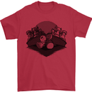 Chess Pieces Player Playing Mens T-Shirt Cotton Gildan Red