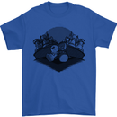 Chess Pieces Player Playing Mens T-Shirt Cotton Gildan Royal Blue