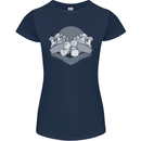 Chess Pieces Player Playing Womens Petite Cut T-Shirt Navy Blue