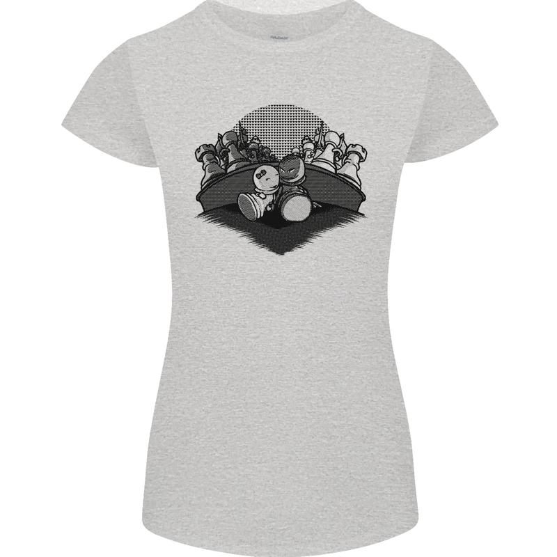 Chess Pieces Player Playing Womens Petite Cut T-Shirt Sports Grey