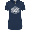 Chess Pieces Player Playing Womens Wider Cut T-Shirt Navy Blue