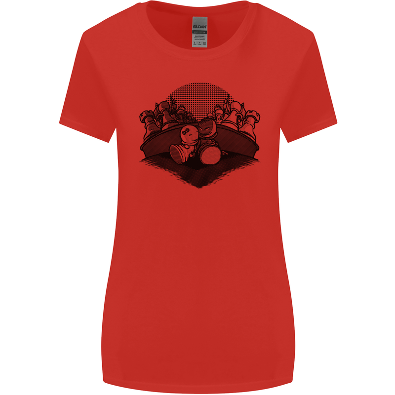 Chess Pieces Player Playing Womens Wider Cut T-Shirt Red