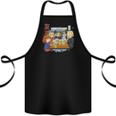 Chibi Anime Friends Drinking Beer Cotton Apron 100% Organic Black