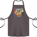 Chibi Anime Friends Drinking Beer Cotton Apron 100% Organic Dark Grey