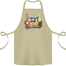 Chibi Anime Friends Drinking Beer Cotton Apron 100% Organic Khaki