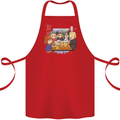 Chibi Anime Friends Drinking Beer Cotton Apron 100% Organic Red