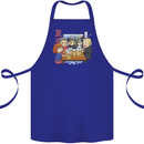 Chibi Anime Friends Drinking Beer Cotton Apron 100% Organic Royal Blue