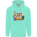 Chibi Anime Friends Drinking Beer Mens 80% Cotton Hoodie Peppermint
