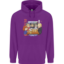 Chibi Anime Friends Drinking Beer Mens 80% Cotton Hoodie Purple