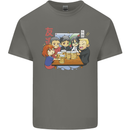 Chibi Anime Friends Drinking Beer Mens Cotton T-Shirt Tee Top Charcoal