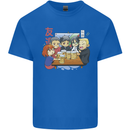 Chibi Anime Friends Drinking Beer Mens Cotton T-Shirt Tee Top Royal Blue
