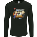 Chibi Anime Friends Drinking Beer Mens Long Sleeve T-Shirt Black