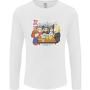 Chibi Anime Friends Drinking Beer Mens Long Sleeve T-Shirt White