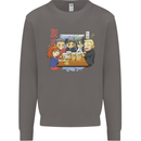 Chibi Anime Friends Drinking Beer Mens Sweatshirt Jumper Charcoal