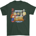 Chibi Anime Friends Drinking Beer Mens T-Shirt Cotton Gildan Forest Green