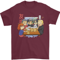 Chibi Anime Friends Drinking Beer Mens T-Shirt Cotton Gildan Maroon