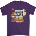 Chibi Anime Friends Drinking Beer Mens T-Shirt Cotton Gildan Purple