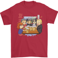 Chibi Anime Friends Drinking Beer Mens T-Shirt Cotton Gildan Red