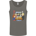 Chibi Anime Friends Drinking Beer Mens Vest Tank Top Charcoal
