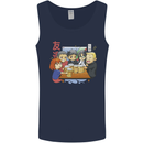 Chibi Anime Friends Drinking Beer Mens Vest Tank Top Navy Blue