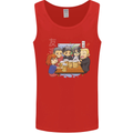 Chibi Anime Friends Drinking Beer Mens Vest Tank Top Red
