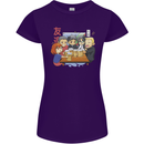 Chibi Anime Friends Drinking Beer Womens Petite Cut T-Shirt Purple