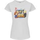 Chibi Anime Friends Drinking Beer Womens Petite Cut T-Shirt White