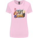 Chibi Anime Friends Drinking Beer Womens Wider Cut T-Shirt Light Pink