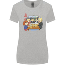 Chibi Anime Friends Drinking Beer Womens Wider Cut T-Shirt Sports Grey