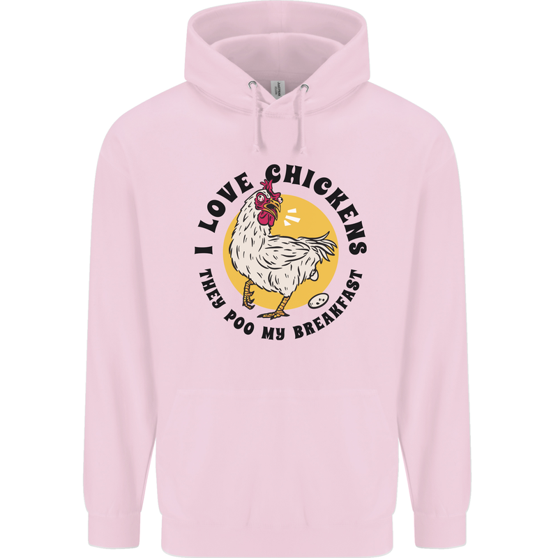 Chickens Poo My Breakfast Funny Food Eggs Childrens Kids Hoodie Light Pink