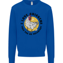 Chickens Poo My Breakfast Funny Food Eggs Kids Sweatshirt Jumper Royal Blue