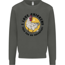 Chickens Poo My Breakfast Funny Food Eggs Kids Sweatshirt Jumper Storm Grey