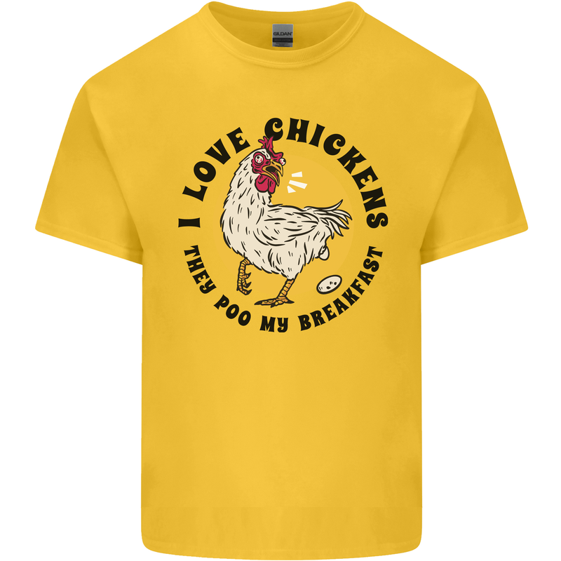 Chickens Poo My Breakfast Funny Food Eggs Kids T-Shirt Childrens Yellow